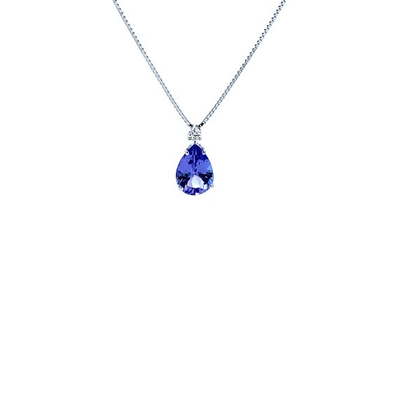 Collier Promesse Femme in Or blanc Tanzanite 0.65 Ct CG75TANZ - CG75TANZ